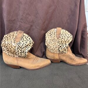 Guess by Georges Marciano Leather Leopard Western Boots Women’s 10